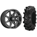 Set of 2 Mounted Wheel and Tire Kit Wheel: 14x7 5+2 4/156 Tire: 30x10-14 6 Ply