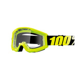 100% Gen1 Strata Goggles Neon Yellow with Clear Lens - 50400-004-02