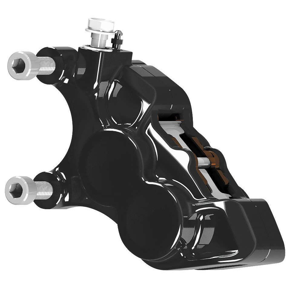 Arlen Ness 4 Piston Black 11.8" Front Left Brake Caliper 02-221