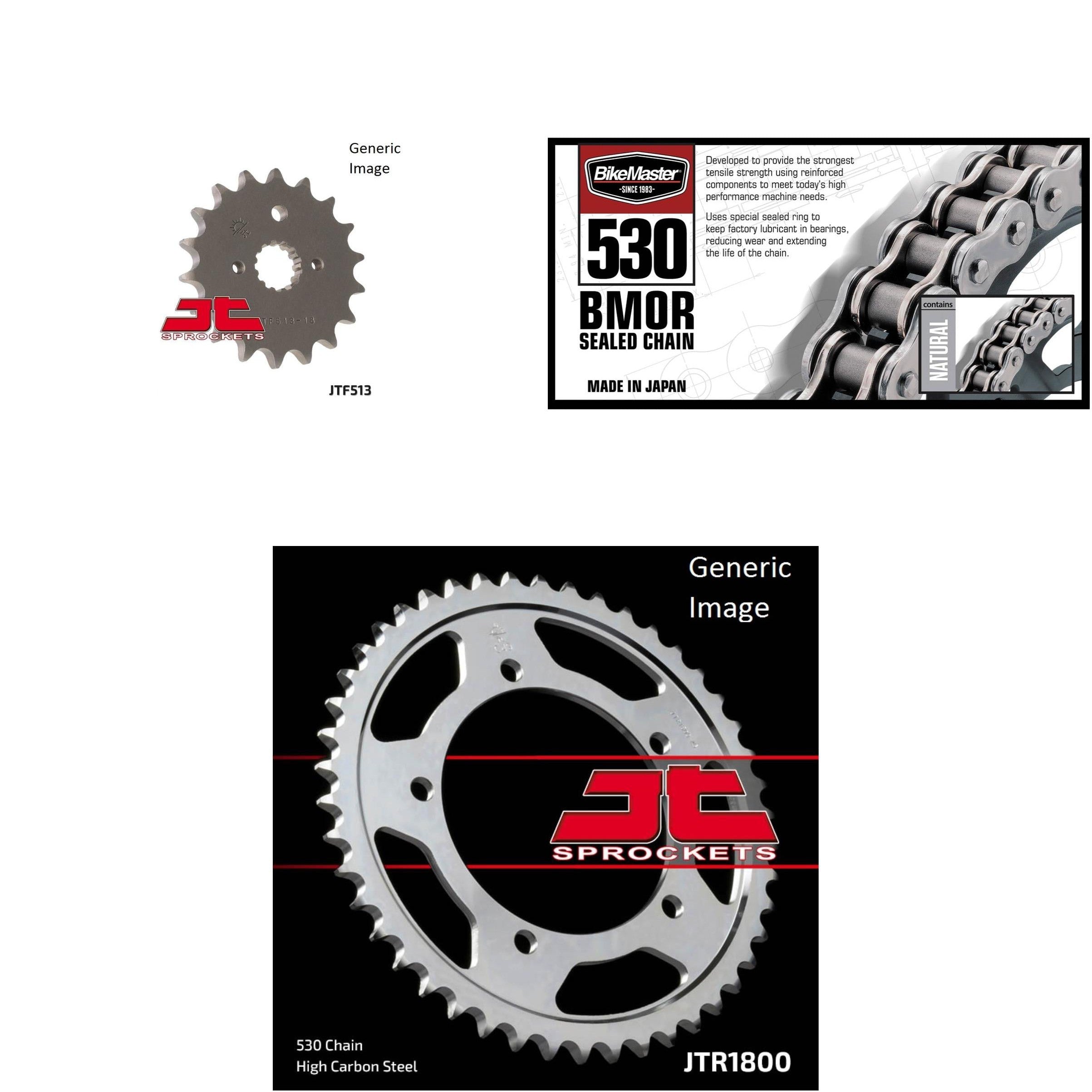 530 BMOR Chain Natural, Front & Rear Sprocket Kit For Suzuki GSX-R1000 2007-2008