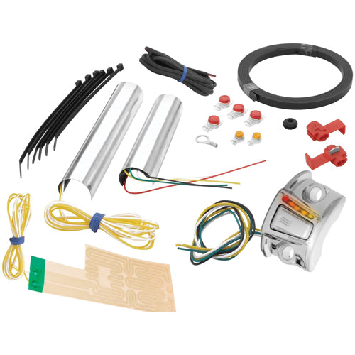 SYMTEC 211055 Harley Grip Warmer Kit With Tbw Warmer, Chrome, Left Mount