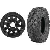 Set of 2 Mounted Wheel and Tire Kit Wheel: 12x7 4+3 4/110 Tire: 26x9-12 6 Ply