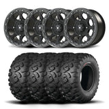 Juego de cuatro ruedas Bullite Ruler de 14" grises y neumáticos Kenda K3201 Mastodon HT [30x10R-14]