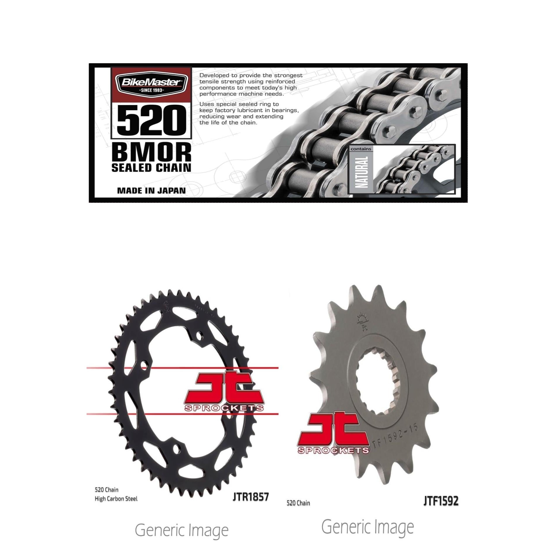 520 BMOR Sealed Chain, Front & Rear Sprocket Kit for YAMAHA YFZ450X 2010-2011