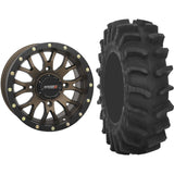 Set of 2 Mounted Wheel and Tire Kit Wheel: 14x7 5+2 4/110 Tire: 28x9.5-14 8 Ply