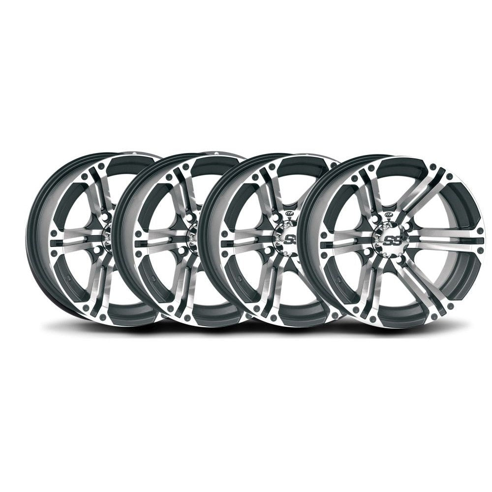 ITP Set of 4 SS Alloy SS212 Wheel Machined Black 15x7 4/115 5+2