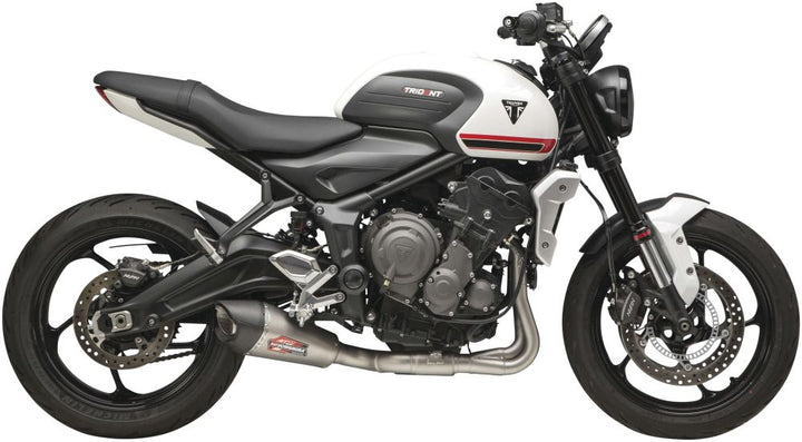 Yoshimura AT2 Stainless Race Full System Exhaust with Carbon Fiber End Cap For Triumph Trident 660 2021
