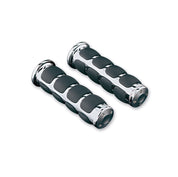 KURYAKYN CHROME ISO GRIPS UNIVERSAL FOR 1" HANDLEBARS DAMPENS VIBRATION 6240