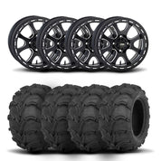 ITP Tsunami 14" Matte Black Wheels And Mud Lite Tires [30x12-14]
