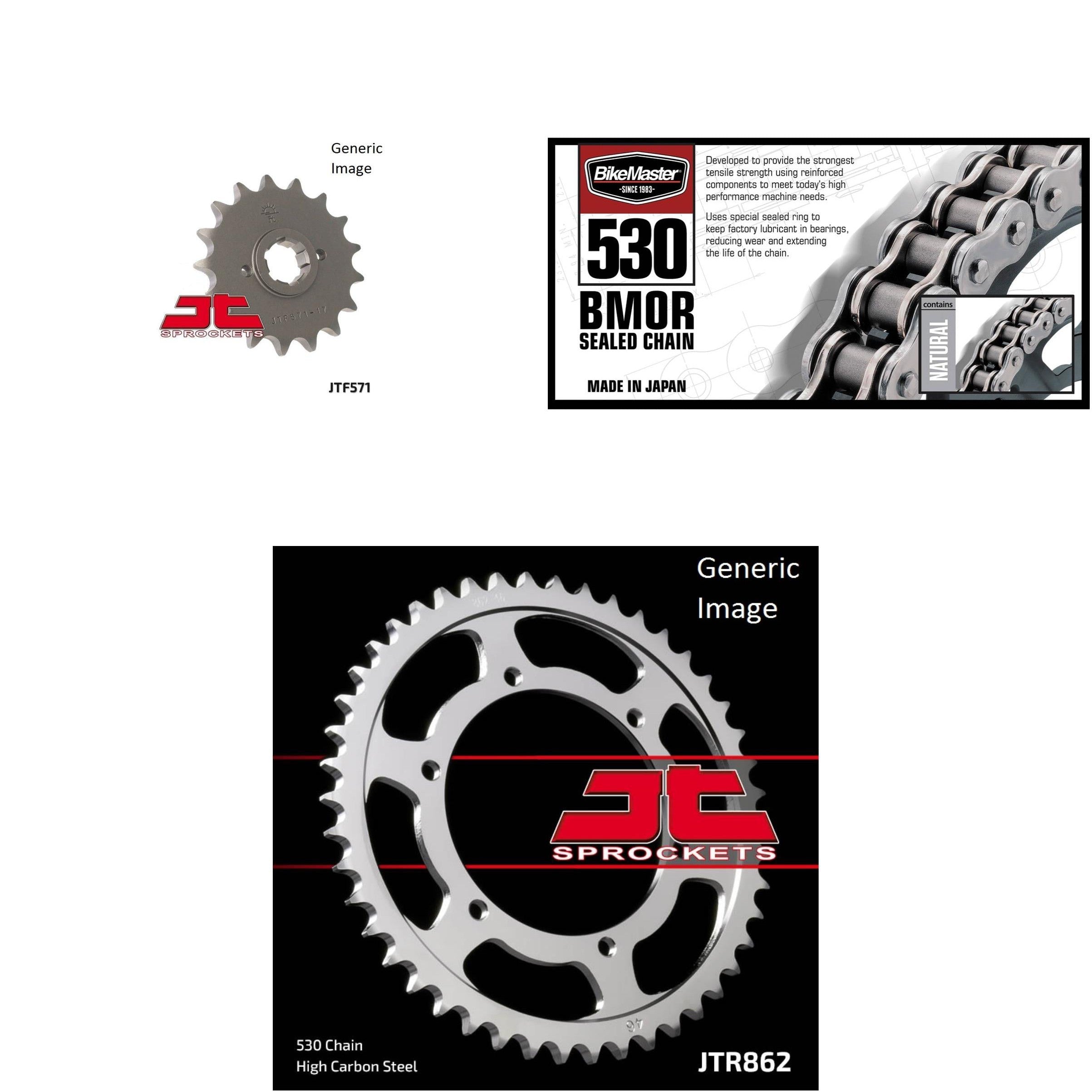 530 BMOR Chain Natural, Front & Rear Sprocket Kit for YAMAHA FJ600/C 1984-1985