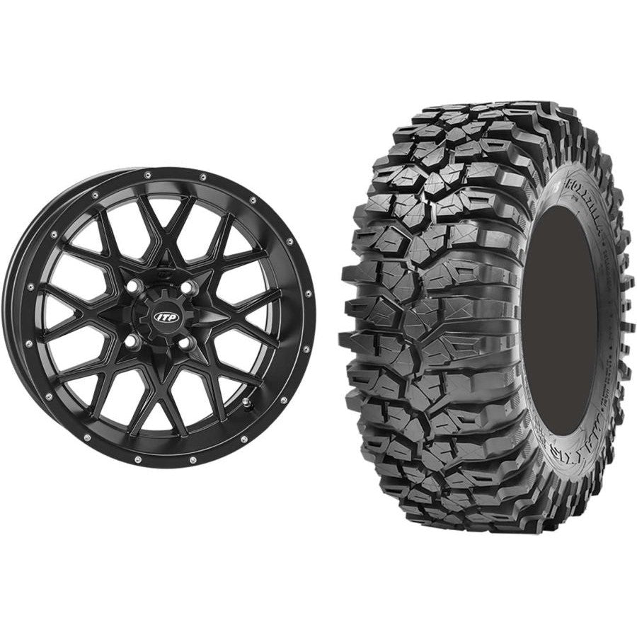 Set of 2 Mounted Wheel and Tire Kit Wheel: 14x7 4+3 4/156 Tire: 30x10-14 8 Ply