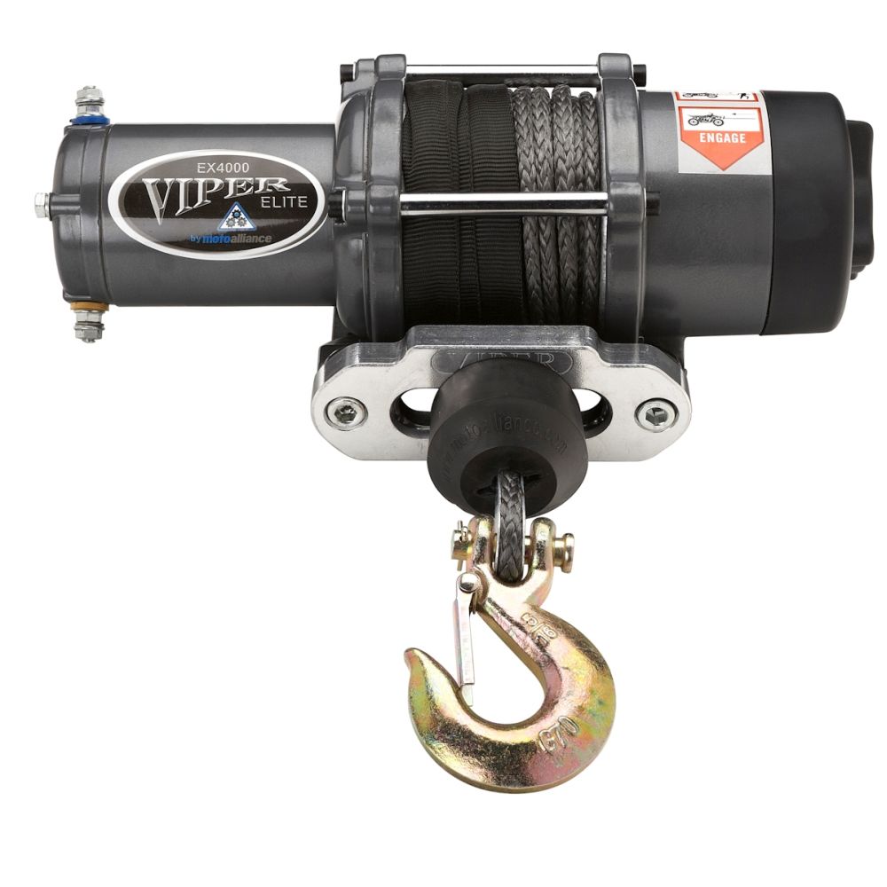 Viper Elite ATV Winch Kit 4000 lb With 40 Feet Black Synthetic Rope With Mount