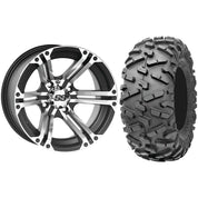 Set of 2 Mounted Wheel and Tire Kit Wheel: 12x7 5+2 4/110 Tire: 26x11-12 6 Ply
