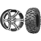 Set of 2 Mounted Wheel and Tire Kit Wheel: 12x7 5+2 4/110 Tire: 26x11-12 6 Ply