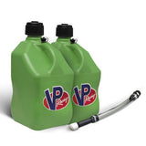 VP Racing 2 Pack Green 5.5 Gallon Square Utility Jugs + Deluxe Fill Hose