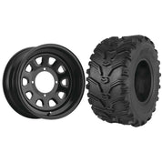 Set of 2 Mounted Wheel and Tire Kit Wheel: 12x7 2+5 4/137 Tire: 25x10-12 6 Ply