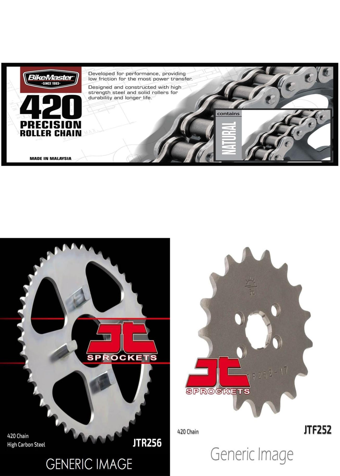 420 Precision Chain,Front & Rear Sprocket Kit for HONDA TRX70 FourTrax 1986-1987