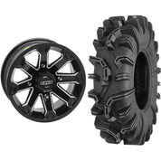 Set of 2 Mounted Wheel and Tire Kit Wheel: 14x7 5+2 4/110 Tire: 27x10-14 6 Ply