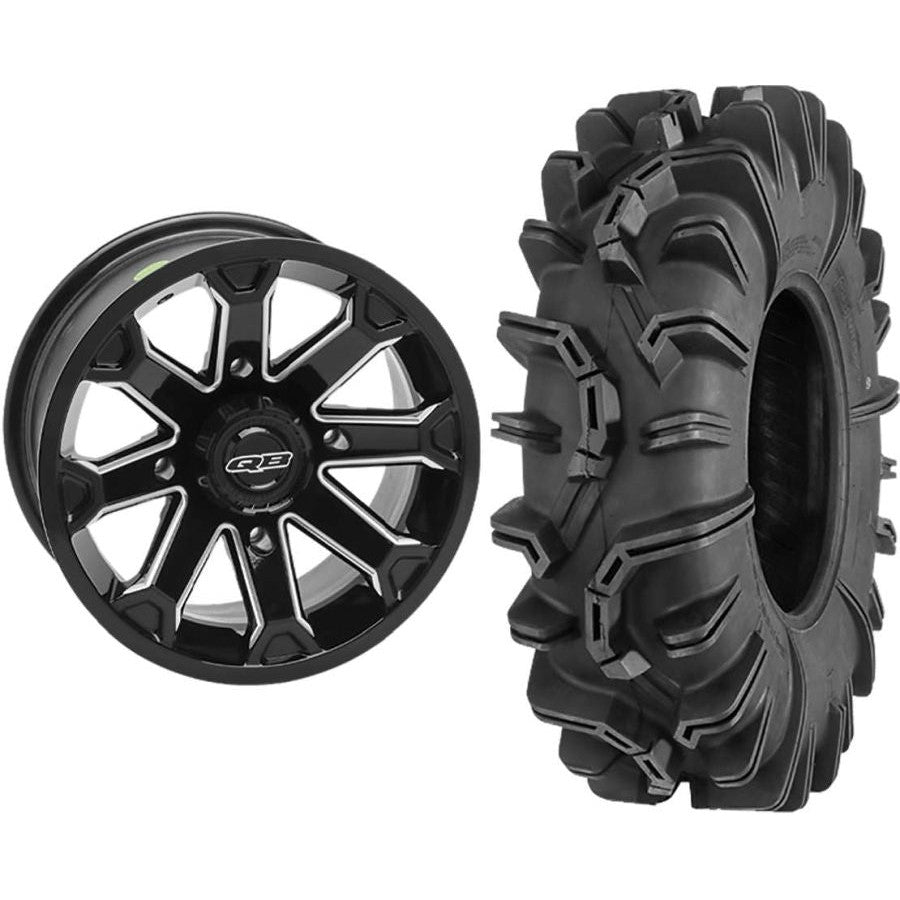 Set of 2 Mounted Wheel and Tire Kit Wheel: 14x7 5+2 4/110 Tire: 27x10-14 6 Ply