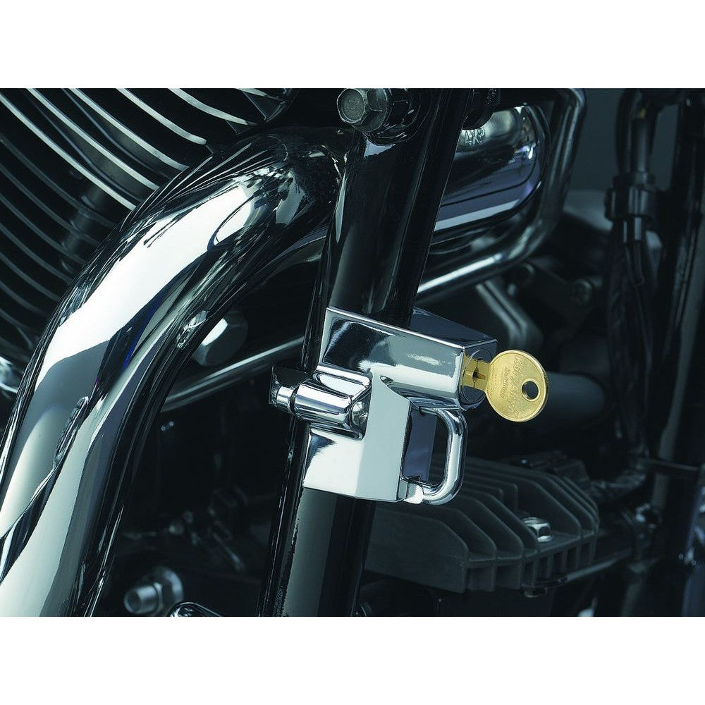 Kuryakyn Universal Helmet Lock Chrome 1 1/4" 1-1/2" Frame Harley Suzuki Honda