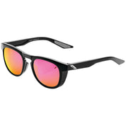 100% Slent Sunglasses Polished Black with Purple Multilayer Mirror Lens - 61035-001-72