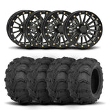 ITP SD Dual 14" Matte Black Wheels And Mud Lite Tires [27x12-14]