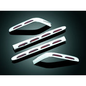Kuryakyn Rear LED Chrome Saddlebag Molding Trim Set Red Lens Goldwing Honda GL