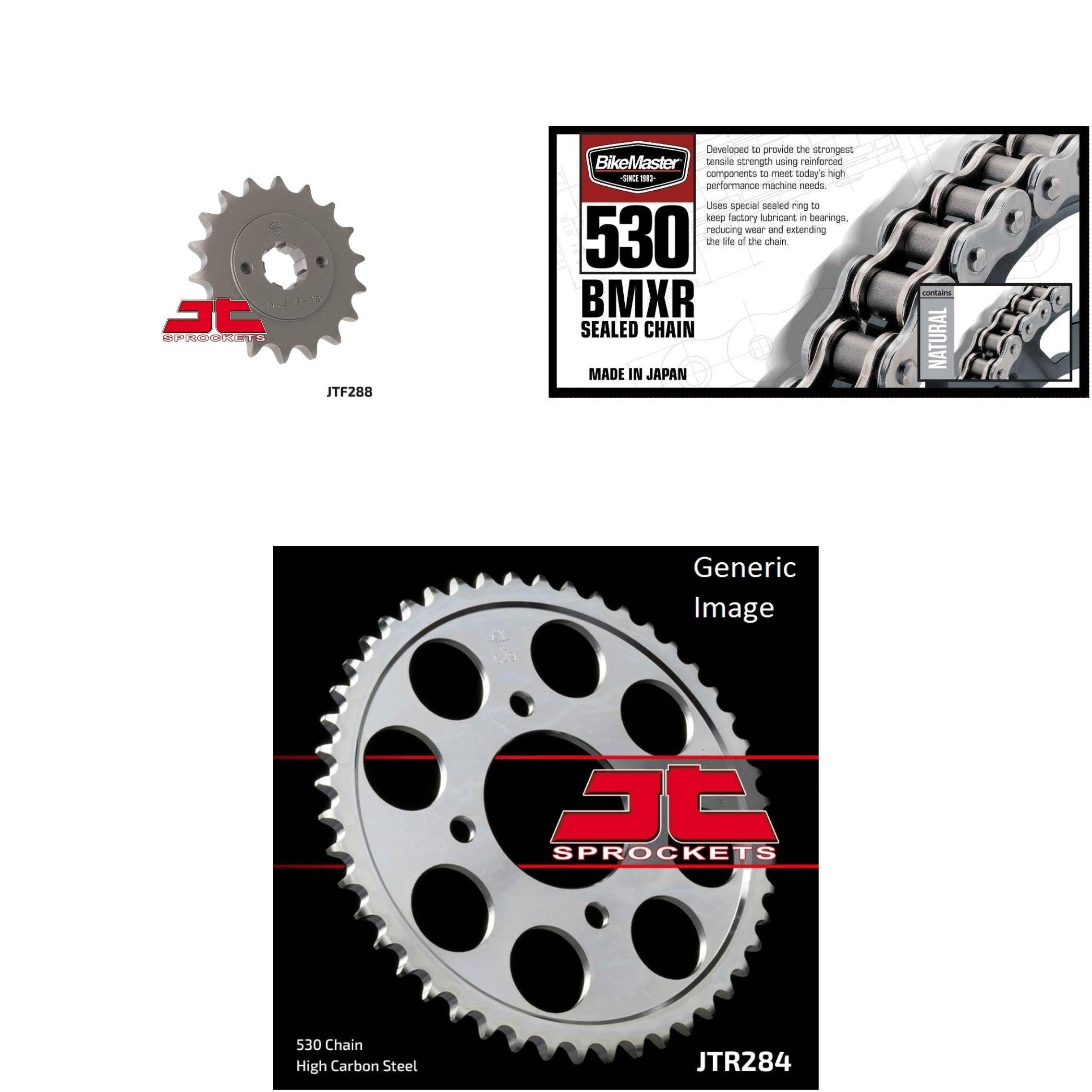 530 BMXR Chain Natural, Front & Rear Sprocket Kit for HONDA CB750 1972-1976