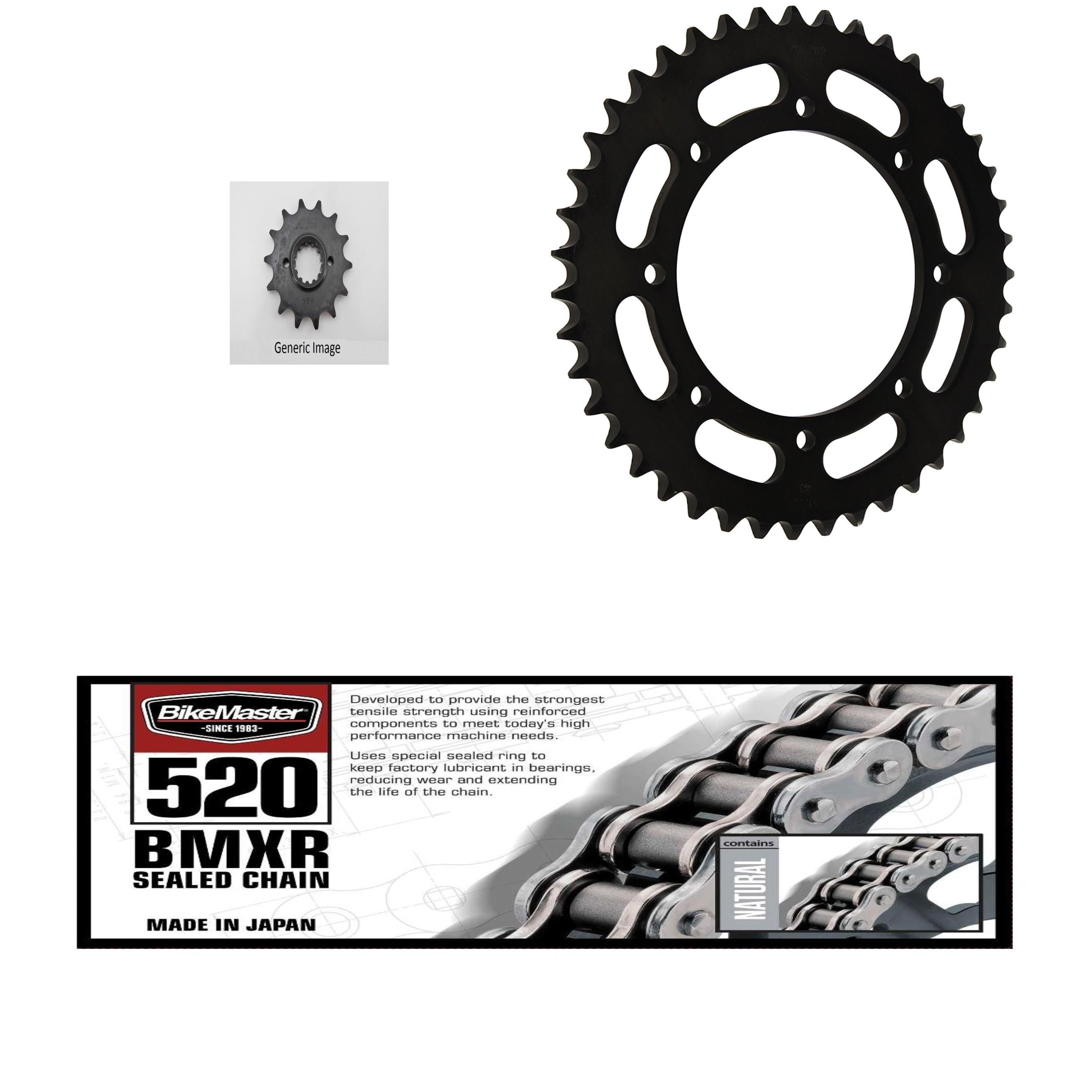 520 BMXR Chain, Front & Rear Steel Sprocket Kit KAWASAKI KLR 650 1990-2016