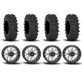 System 3 ST-3 Simulated Beadlock Machined/Gloss Black 20" Wheels And XM310 Extreme Mud Tires [36x9-20]