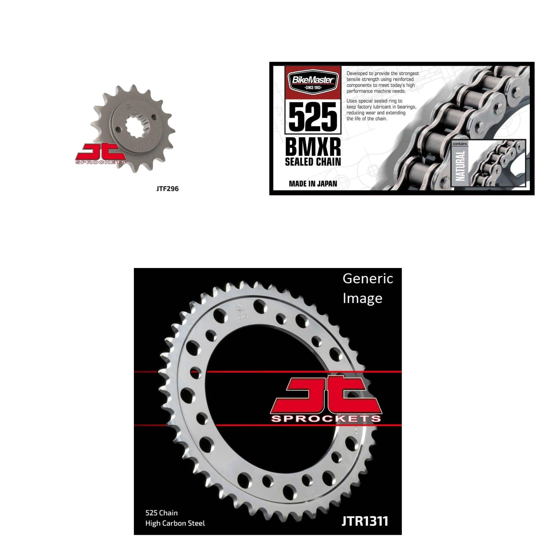 525 BMXR Chain Natural, Front & Rear Sprocket Kit HONDA NT650 Hawk GT 1988-1991