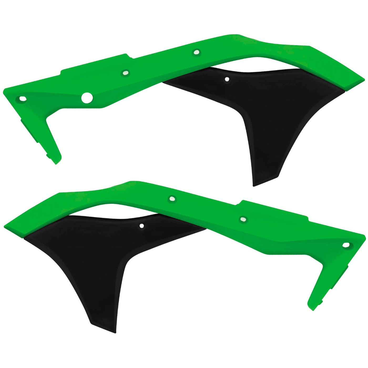 Acerbis Green/Black Radiator Shrouds for Kawasaki - 2630611089