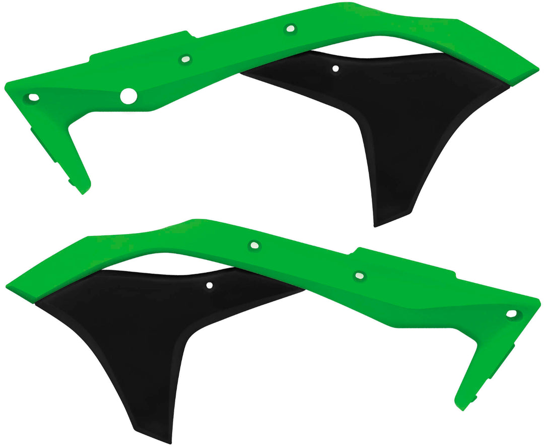 Acerbis Green/Black Radiator Shrouds for Kawasaki - 2630611089