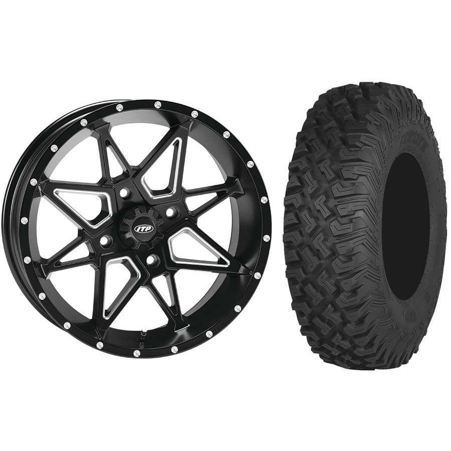 Set of 2 Mounted Wheel and Tire Kit Wheel: 14x7 5+2 4/137 Tire: 27x11-14 8 Ply