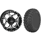Set of 2 Mounted Wheel and Tire Kit Wheel: 14x7 5+2 4/137 Tire: 27x9-14 8 Ply