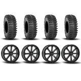 System 3 ST-4 Aluminum Gloss Black/Machined 20" Wheels And XT400 Tires [35x9.5R-20]