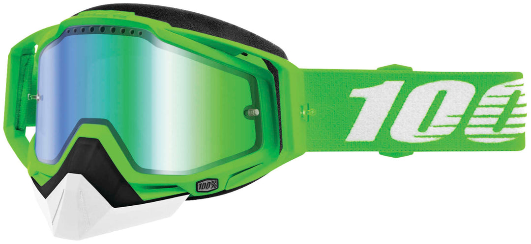 100% Gen1 Racecraft Snow Goggles Organic 2 with Green Vented Lens - 50113-292-02