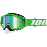 100% Gen1 Racecraft Snow Goggles Organic 2 with Green Vented Lens - 50113-292-02
