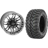 Set of 2 Mounted Wheel and Tire Kit Wheel: 14x7 5+2 4/110 Tire: 28x10-14 8 Ply