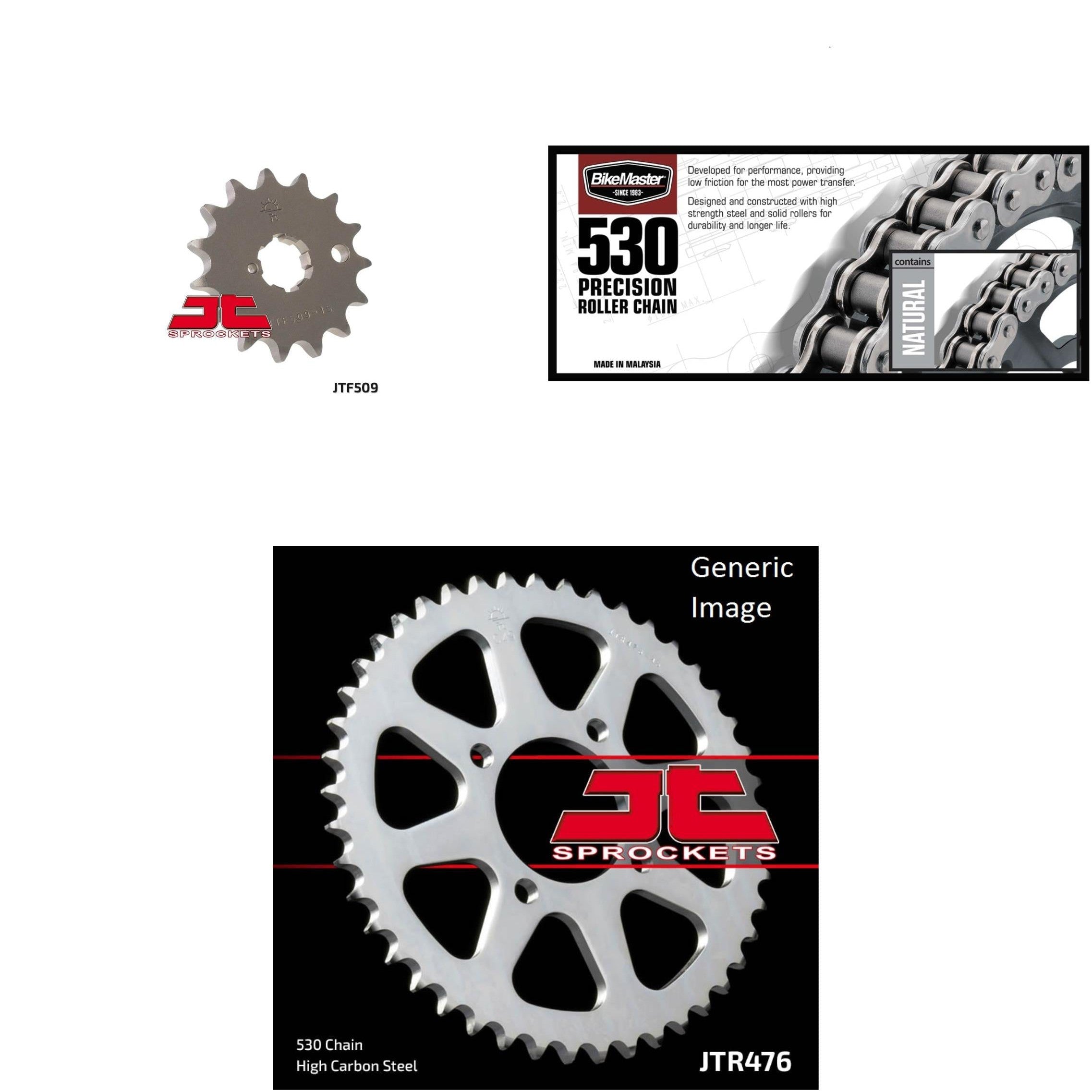 530 Chain Natural, Front & Rear Sprocket Kit for KAWASAKI KZ400B 1978-1979