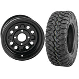 Set of 2 Mounted Wheel and Tire Kit Wheel: 12x7 5+2 4/110 Tire: 27x11-12 8 Ply