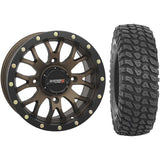 Set of 2 Mounted Wheel and Tire Kit Wheel: 14x7 5+2 4/110 Tire: 28x10-14 8 Ply