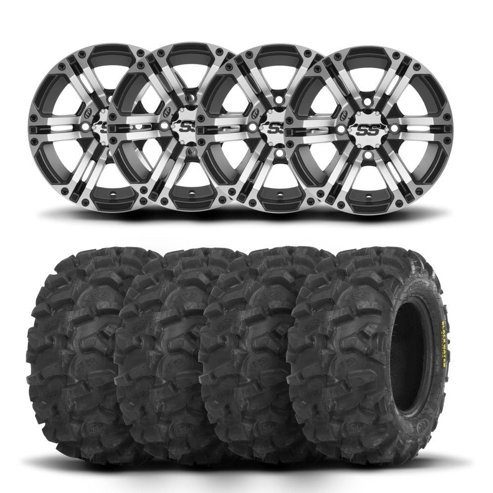 ITP SS212 12" Machined Black Wheels And Blackwater Evolution Tires [27x11-12]