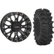 Set of 2 Mounted Wheel and Tire Kit Wheel: 14x7 5+2 4/110 Tire: 31x9.5-14 8 Ply