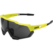 100% Speedtrap Sunglasses Soft Tact Banana with Black Lens - 61023-004-61