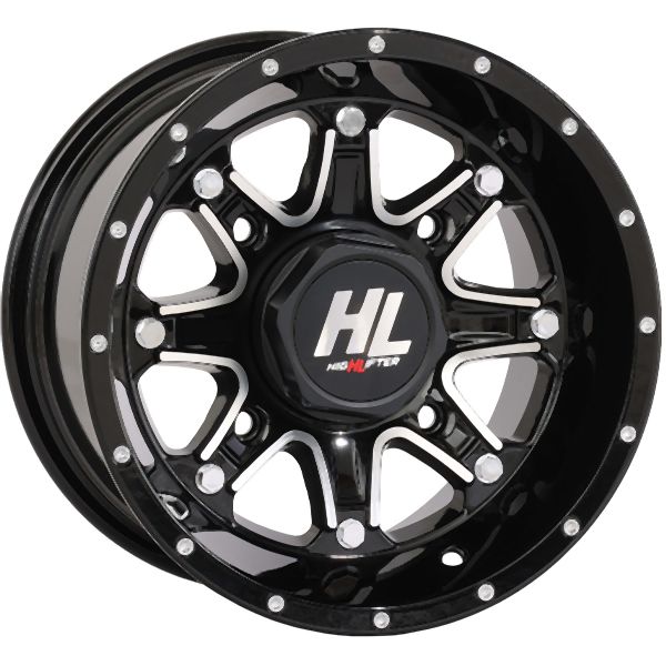 High Lifter 12x7 4/110 2+5 Gloss Black Machined HL4 Wheel 12HL04-1111