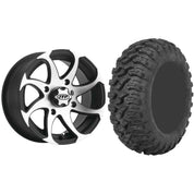 Set of 2 Mounted Wheel and Tire Kit Wheel: 14x7 5+2 4/137 Tire: 27x11-14 8 Ply