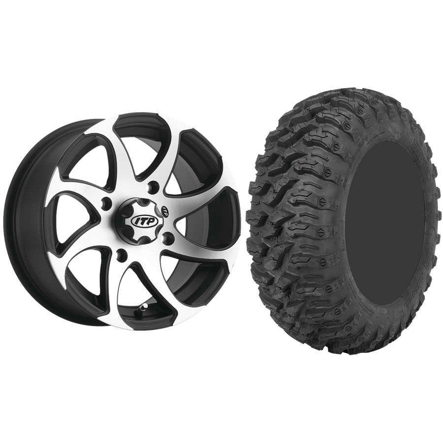 Set of 2 Mounted Wheel and Tire Kit Wheel: 14x7 5+2 4/137 Tire: 27x11-14 8 Ply