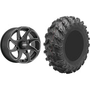 Set of 2 Mounted Wheel and Tire Kit Wheel: 14x7 5+2 4/110 Tire: 27x11-14 8 Ply