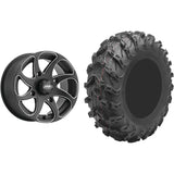 Set of 2 Mounted Wheel and Tire Kit Wheel: 14x7 5+2 4/110 Tire: 27x11-14 8 Ply